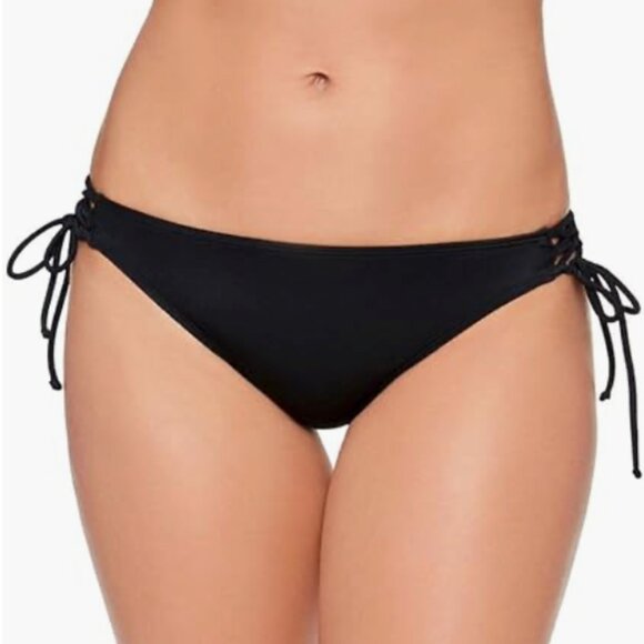 Salt Cove Women's Swimwear Classic Small Ruched Side Hipster Black S 7612 - Picture 1 of 3